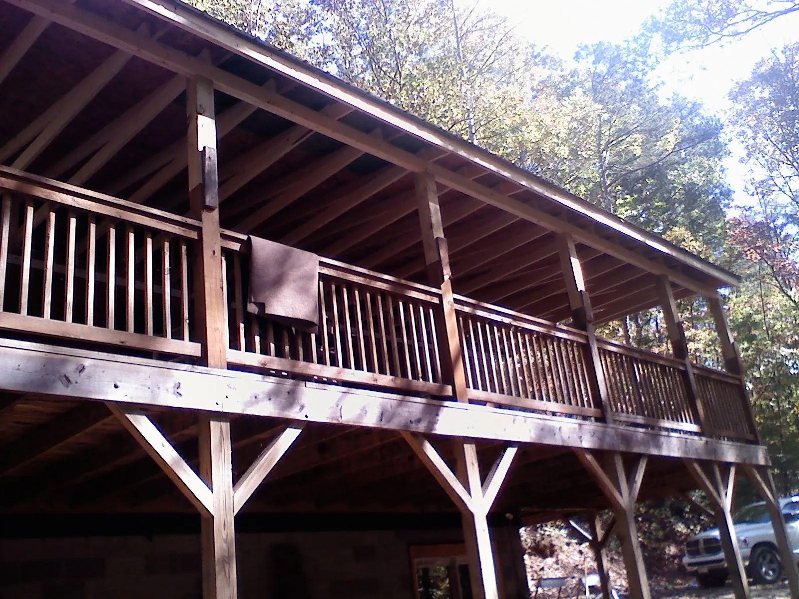 Timber framing under a new elevated porch and deck — Roof Leak Repair in Dell Rapids by Roofing Brothers